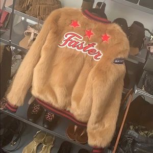 Mother Faux Fur Bomber Jacket